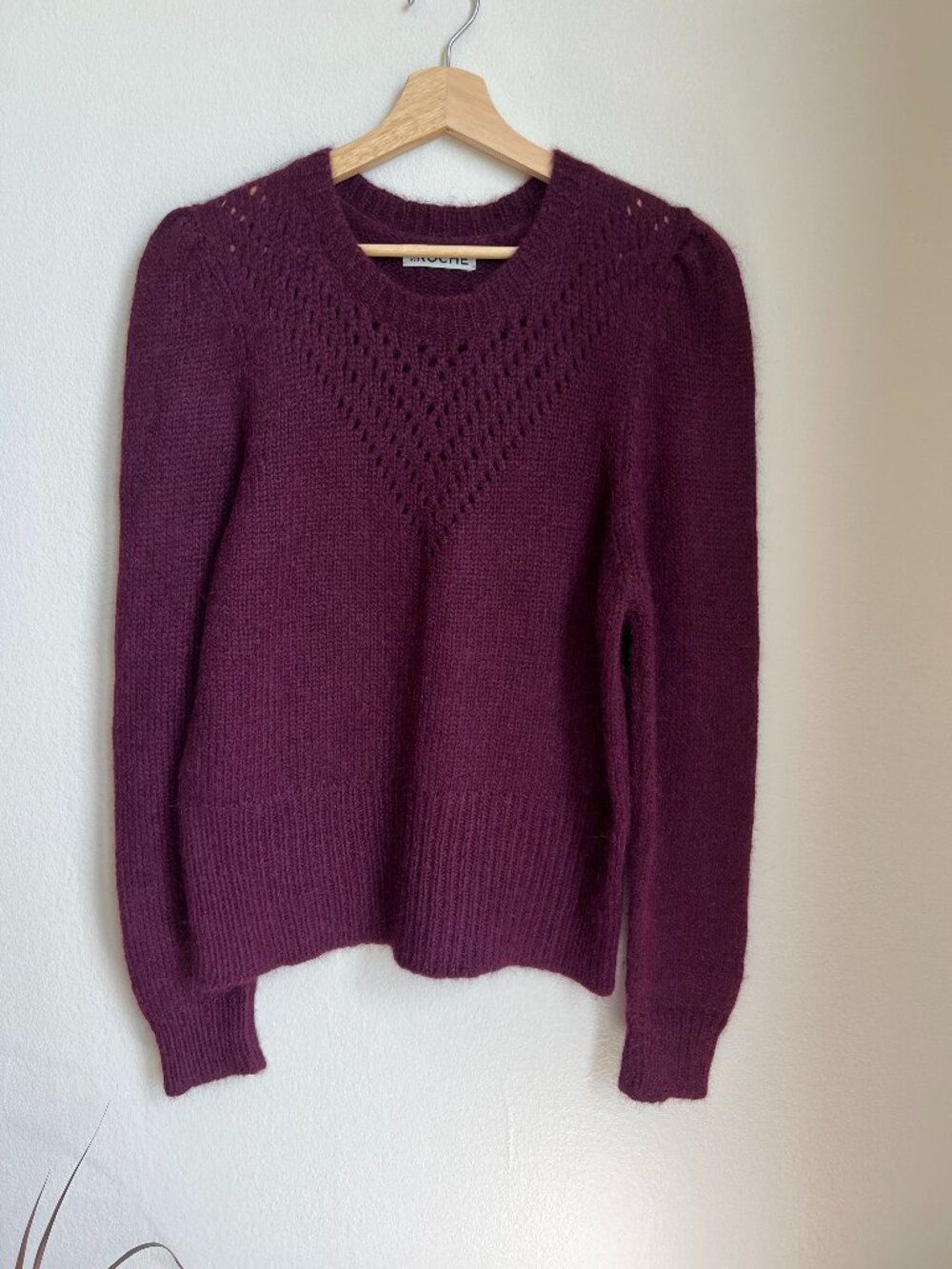 St. Roche Crew Neck Sweater Dark Purple Baby Alpaca Large